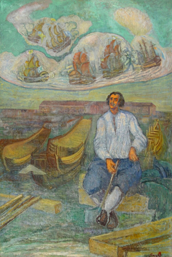 Балльер Август Иванович (Огюст Баллиер). Пётр I в Нидерландах. 1940. Национальный музей искусств Молдовы.