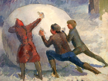 Асгримур Йонссон (Йоунссон). Детская игра. Холст, масло. 56х75. 1920. Местонахождение картины неизвестно.