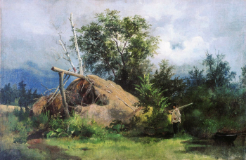Шишкин Иван Иванович. Шалаш. Холст, масло. 36х47. 1861. Государственный музей изобразительных искусств Республики Татарстан.