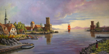 Прохоров Алексей Алексеевич. Алые паруса. Холст, масло. 54,5х110. 1980. Феодосийский литературно-мемориальный музей А.С.Грина.