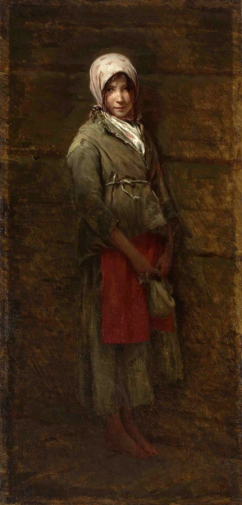 Лемох Кирилл Викентьевич. Нищенка. Холст, масло. 52х25. 1881. Курская государственная картинная галерея имени А.А.Дейнеки.