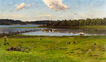Элиас Муукка. Аландский пейзаж. Холст, масло. 53х89. 1888. Финская национальная галерея.