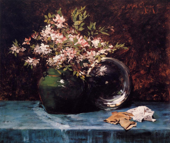 Уильям Чейз. Азалии. Холст, масло. 1882. Частная коллекция.