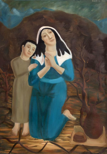 Блинов Герман Владимирович. Агарь в пустыне. Холст, масло. 89,5х126,5. 1989. Вологодский государственный историко-архитектурный и художественный музей-заповедник.
