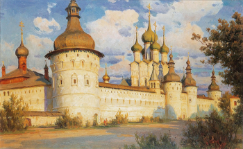 Щербаков Борис Валентинович. К вечеру. Ростовский Кремль. Картон, масло. 50х78. 1973. Ростовский областной музей изобразительных искусств.