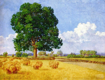 Зеф Коломби. Время сбора урожая. Холст, масло. 1940. Национальная галерея изобразительных искусств Албании.