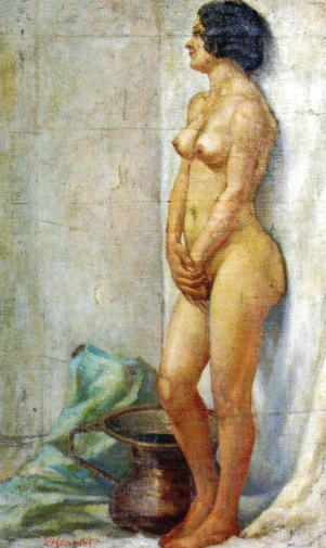 Зеф Коломби. Обнажённая. Холст, масло. 1931. Национальная галерея изобразительных искусств Албании.
