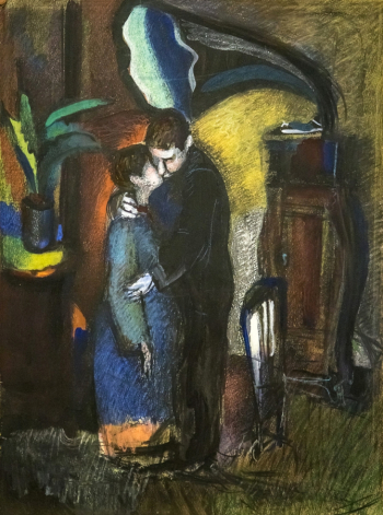 Юдин Лев Александрович. Граммофон. Бумага, пастель. 43,6х32. 1931. Художественная культура Русского Севера.