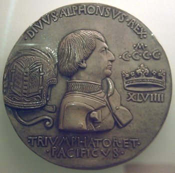 Антонио Пизанелло. Альфонсо V Арагонский. Серебро. 1449. Национальный археологический музей (Мадрид).