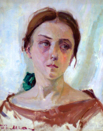 Вангьюш Мио. Портрет девочки. Холст, масло. 1919. Национальная галерея изобразительных искусств Албании.