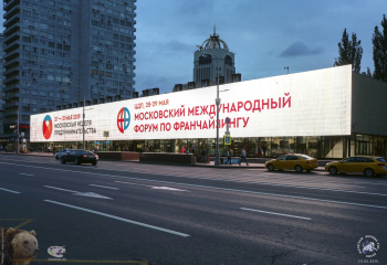 Выставка Дмитрия Слепушкина `Отражение`. Витрины МДК с картинами художника Дмитрия Слепушкина
