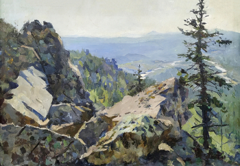 Заусаев Алексей Александрович. Северный Урал (Качканар). Холст, масло. 35х50. 1952. Екатеринбургский музей изобразительных искусств.