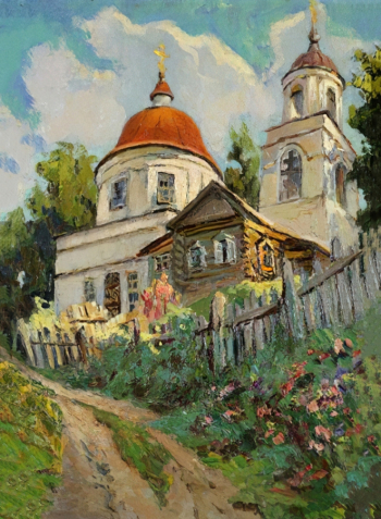 Корсунский Яков Зиновьевич. Воспоминание (Плёс). Картон, масло. 43х32. 1966. Челябинский государственный музей изобразительных искусств.