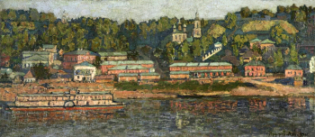 Петровичев Пётр Иванович. Плёс на Волге. Холст, масло. 35х80. 1905. Челябинский государственный музей изобразительных искусств.
