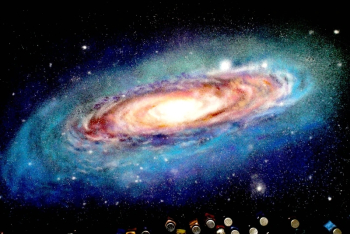 Башир Султани. Галактика. Композиция, выполненная цветными специями.