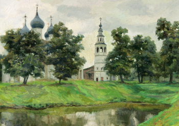 Смирнов Глеб Борисович. В Кремле Углича. Картон, масло. 34,5х49. 1964. Историко-этнографический музей-заповедник Шушенское.