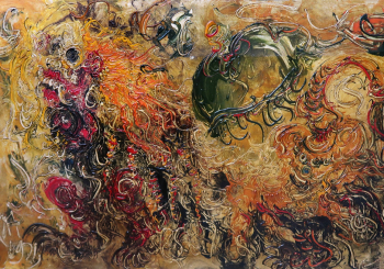 Аффанди Кусума. Баронг. Холст, масло. 90х135. 1971. Частная коллекция.