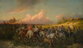 Сверчков Николай Егорович. В ночное. Холст, масло. 53х89. 1889. Самарский областной художественный музей.
