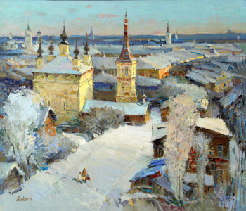 Палкин Владимир Павлович. Морозный день в Суздале. Холст, масло. 60х70. 2017. Рыбинский государственный историко-архитектурный и художественный музей-заповедник.