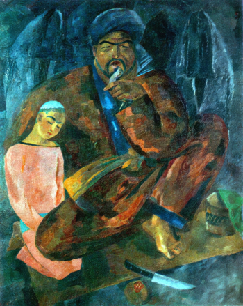 Николаев Александр Васильевич (Усто Мумин). Бай. Фанера, масло. 49х39. 1932. Государственный музей искусства народов Востока.