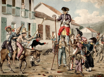 Франсуа Дезире Рулен. Карнавал в Боготе. Бумага, акварель. 1800-е. Частная коллекция.