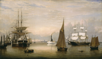 Фитц Генри Лэйн. Бостонский порт. Холст, масло. 1850-е. Музей американского искусства Амон Картер.