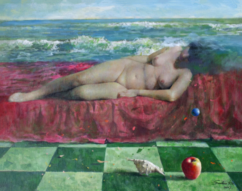 Сантос Ху или Вэнь Шянь Хун. Берег. Холст, масло. 2007. Частное собрание.