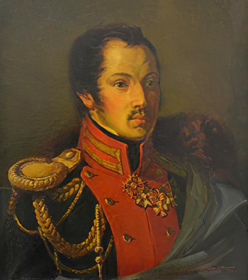 Фельдман Владимир Петрович. Портрет Пестеля Павла Ивановича. Холст, масло. 56х50. 1960. Государственный Бородинский военно-исторический музей-заповедник.