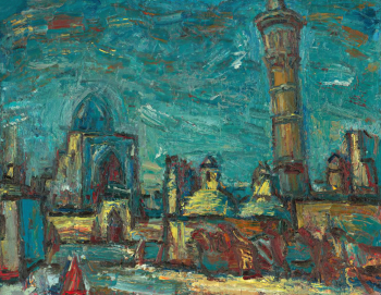 Камелин Юрий Викторович. Бухара. Калян-Минор. Холст, масло. 70х90. 2003. Московский музей современного искусства.
