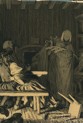 Лансере Евгений Евгеньевич. Кипарис. Картон, тушь. 28,2х19. 1899. Ульяновский областной художественный музей.