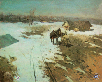 Греков Митрофан Борисович. Ночная разведка. Фанера, масло. 55х70. 1924. Центральный музей Вооруженных Сил Российской Федерации.