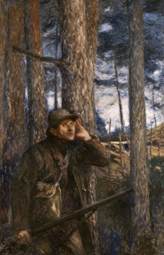 Бруно Лильефорc. Браконьер. Холст, масло. 180х118. 1894. Национальный музей Швеции.