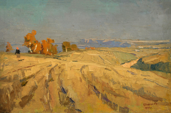 Борунов Геннадий Фёдорович. Бабье лето. Холст, масло. 39,3х59,8. 1960. Государственный художественный музей Алтайского края.