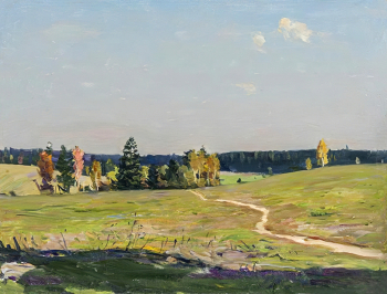 Евстигнеев Иван Васильевич. Бабье лето. Картон, масло. 31,9х41,7. 1960. Рязанский государственный областной художественный музей имени И.П.Пожалостина.