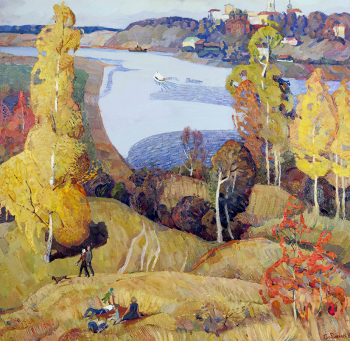 Собинков Владислав Михайлович. Бабье лето. Холст, масло. 147х154. 1966. Калужский музей изобразительных искусств.