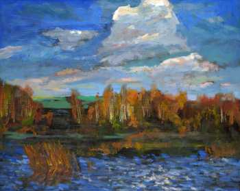 Яблоков Рудольф Анатольевич. Бабье лето. Холст, масло. 100х120. 1999. Оренбургский областной музей изобразительных искусств.
