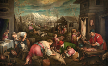 Франческо Бассано. Декабрь (Козерог). Холст, масло. 153х248. 1500-е. Музей Прадо.