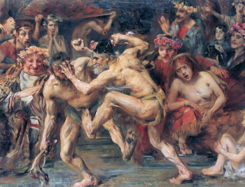 Ловис Коринт. Борьба Одиссея с нищим. Холст, масло. 83х108. 1903. Национальная галерея в Праге.