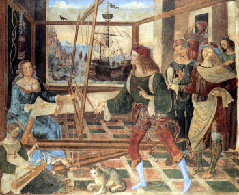 Пинтуриккьо. Возвращение Одиссея. Холст, масло. 124х146. 1508-1509. Лондонская национальная галерея.