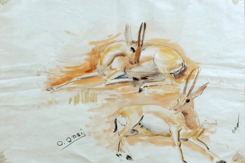Омар Онси. Газели. Бумага, гуашь. 33х48. Частная коллекция.