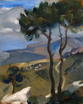 Омар Онси. Ливанский пейзаж. Доска, масло. 40,5х32,5. 1931. Частная коллекция.