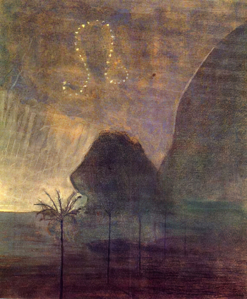 Чюрлёнис Микалоюс Константинас. Лев. Бумага, темпера. 1907. Национальный художественный музей имени М.К.Чюрлёниса.