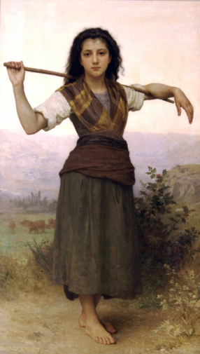 Уильям Бугро. Пастушка. Холст, масло. 159х93. 1889. Музей искусства Филбрук.