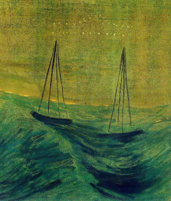 Чюрлёнис Микалоюс Константинас. Весы. Бумага, темпера. 1907. Национальный художественный музей имени М.К.Чюрлёниса.