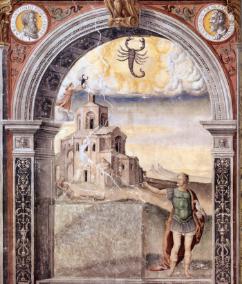 Джованни Мария Фальконетто. Скорпион. Фреска. 1515-1520. Дворец Д`Арко, Мантуя.