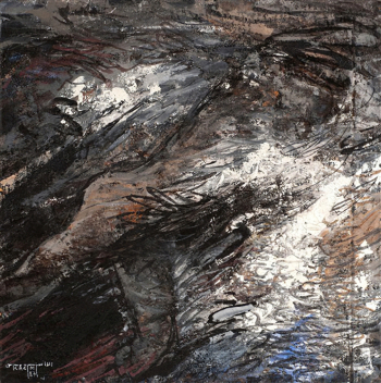 Мохамед Касими (Качими, Кацими). Атласиды. Холст, смешанная техника. 46х46. 1987. Частная коллекция.