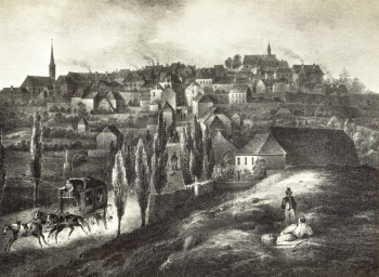 Никола Лиэ. Арлон. Бумага, офорт. 1834. `Живописное путешествие по Великому герцогству Люксембург`.
