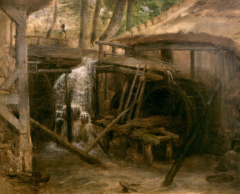 Александр Котсис. Водяная мельница у реки Прадник. Холст, масло. 46х56. 1865-1870. Силезский Музей.