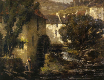 Гюстав Курбе. Водяная мельница. Холст, масло. 75х100. 1860-е. Государственный музей изобразительных искусств имени А.С.Пушкина.