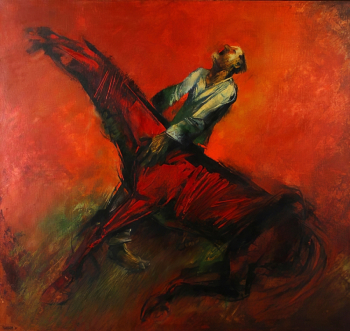 Булгаков Борис Павлович. Всадник. Холст, масло. 122х128,5. 1991. Калининградский областной музей изобразительных искусств.